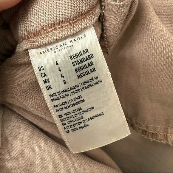 AEO🦅 Blush Pink Wide Leg Cotton Culottes Trousers - Picture 8 of 8